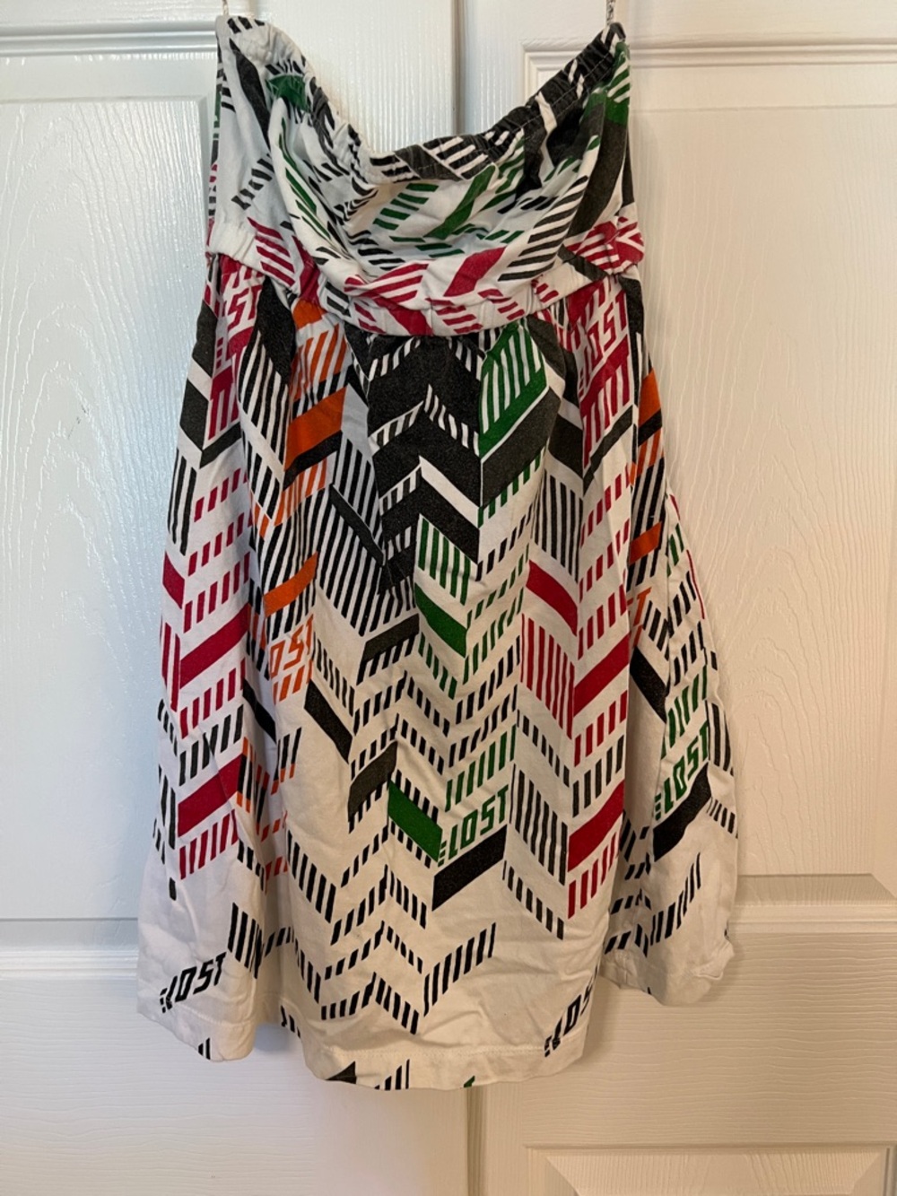 Lost White Multicolor Chevron Print Tube Dress
